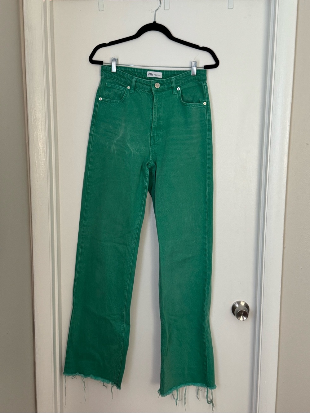 Zara Green High-Rise Wide Leg Jeans - Picture 5 of 5